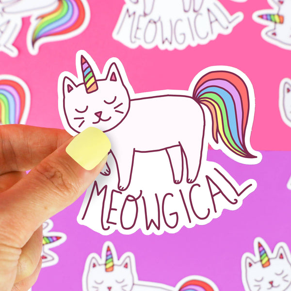 Meowgical Magical Cat Rainbow Colorful Vinyl Sticker