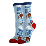 Happy Little Dreams | Women's Funny Bob Ross Crew Socks