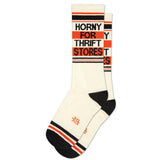 Horny For Thrift Stores Unisex Gym Crew Socks